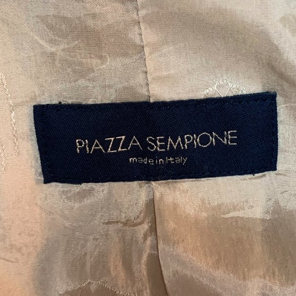 PIAZZA SEMPIONE Tan Wool Silk Blend Buttoned Blazer‎ - Picture 9 of 9